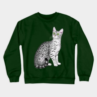 Egyptian Mau (Green Background) Crewneck Sweatshirt